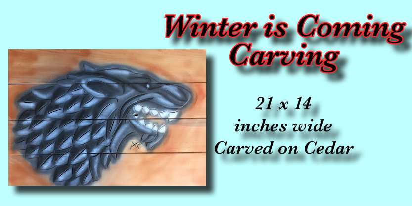 Winter is coming Carving fence art Garden art, yard art, and so much more